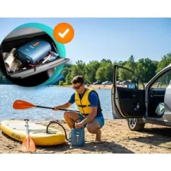 Pompka elektryczna do materaca pontonu SUPa + 6 przejściówek 12V Neo-Sport NS-713