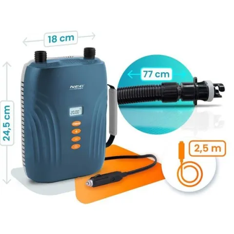 Pompka elektryczna do materaca pontonu SUPa + 6 przejściówek 12V Neo-Sport NS-713