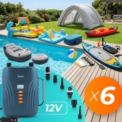 Pompka elektryczna do materaca pontonu SUPa + 6 przejściówek 12V Neo-Sport NS-713