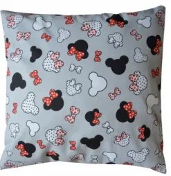 Poszewka poduszka bawełna Myszka Minnie czerw szar