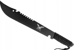 POTĘŻNA CZARNA MACZETA 50cm TAKTYCZNA SURVIVAL MIECZ BUSHCRAFT +