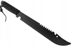 POTĘŻNA CZARNA MACZETA 50cm TAKTYCZNA SURVIVAL MIECZ BUSHCRAFT +