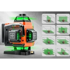 Poziomica laserowa laser krzyżowy w walizce + akcesoria Humberg HM-175