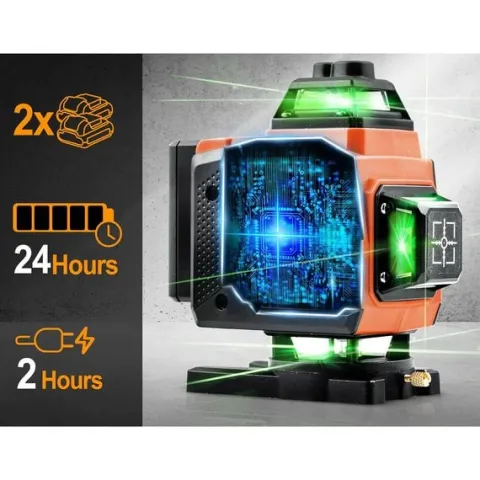Poziomica laserowa laser krzyżowy w walizce + akcesoria Humberg HM-175