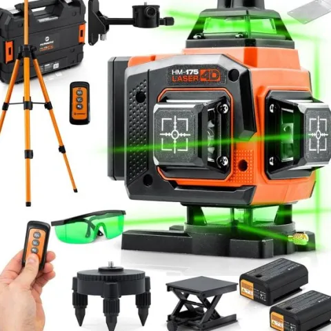Poziomica laserowa laser krzyżowy w walizce + akcesoria Humberg HM-175