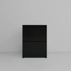 Praktyczna Szafka Nocna CZARNA 2 szuflady stolik nocny loft 42x52x43cm