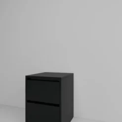 Praktyczna Szafka Nocna CZARNA 2 szuflady stolik nocny loft 42x52x43cm