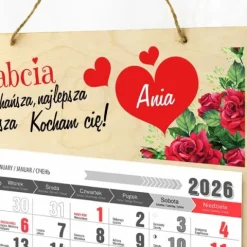PREZENT NA DZIEŃ BABCI KALENDARZ 2026 Z NADRUKIEM