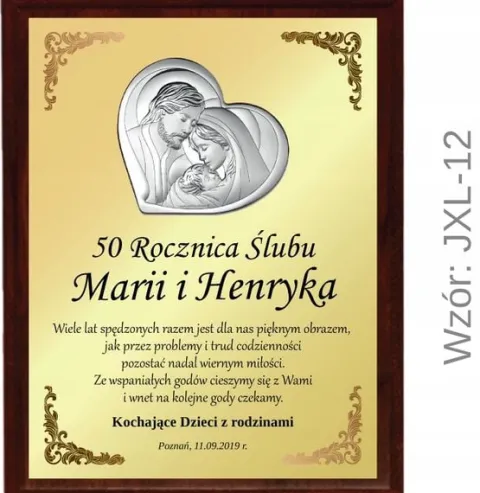 PREZENT na ROCZNICĘ ŚLUBU JUBILEUSZ 15 20 25 30 40 45 50 55 GODY +