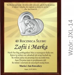 PREZENT na ROCZNICĘ ŚLUBU JUBILEUSZ 15 20 25 30 40 45 50 55 GODY +