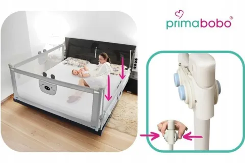 PRIMABOBO Barierka ochronna do łóżka MIŚ 160cm SKŁADANA, dla dzieci