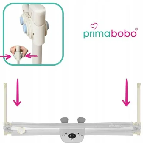PRIMABOBO Barierka ochronna do łóżka MIŚ 140cm SKŁADANA, dla dzieci
