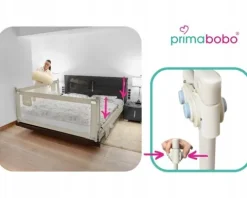 PRIMABOBO Barierka ochronna do łóżka CLASSIC 160cm dla dzieci WYSOKA