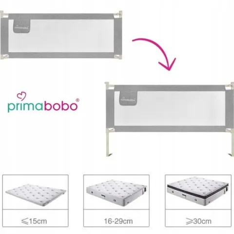 PRIMABOBO Barierka ochronna do łóżka CLASSIC 200x160cm 3 szt Składana