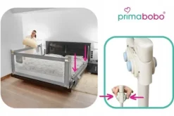 PRIMABOBO Barierka ochronna do łóżka CLASSIC 200x160cm 3 szt Składana