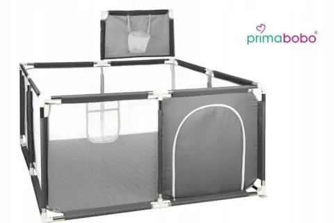 PRIMABOBO Kojec dla dziecka z koszem Duży suchy basen 126x126cm składany