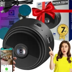 PROFESIONALNA KAMERKA SZPIEGOWSKA MONITOROWANIE FULL HD KARTY SD ZESTAW XXL