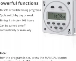 PROGRAMATOR CZASOWY WŁĄCZNIK TIMER WYŁĄCZNIK WODOODPORNĄ