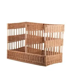 prostokątny wiklinowy Kosz na bagietki XXL 45x88 H14/60 cm