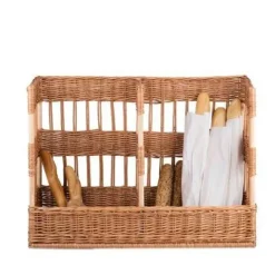 prostokątny wiklinowy Kosz na bagietki XXL 45x88 H14/60 cm