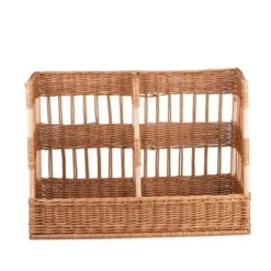 prostokątny wiklinowy Kosz na bagietki XXL 45x88 H14/60 cm