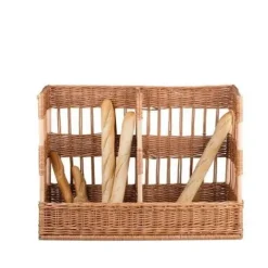 prostokątny wiklinowy Kosz na bagietki XXL 45x88 H14/60 cm