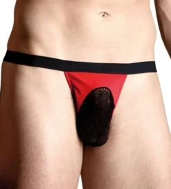 Prześwitujące stringi męskie XL