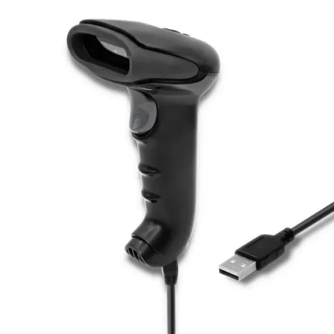 Qoltec Laserowy czytnik kodów kreskowych 1D | USB | Czarny