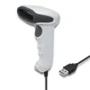 Qoltec Laserowy czytnik kodów kreskowych 1D | USB | Biały