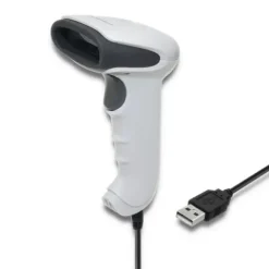Qoltec Laserowy czytnik kodów kreskowych 1D | USB | Biały