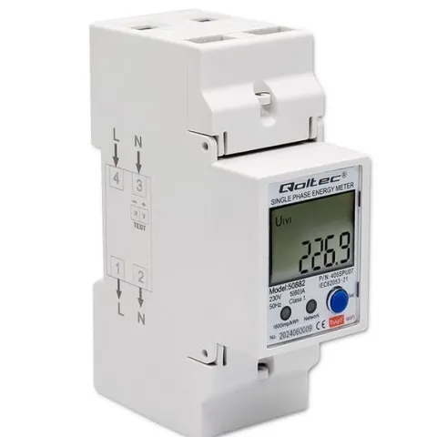 Qoltec Licznik energii DIN Wi-Fi TUYA 230V 60A