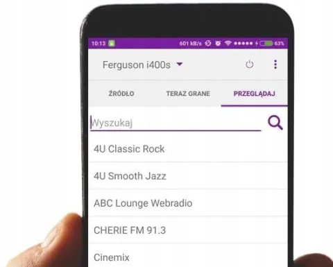 Radio Internetowe WiFi Ferguson Spotify Cyfrowe DAB FM Odtwarzacz CD Audio