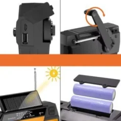 RADIO PRZENOŚNE SOLARNE KORBKA ALARM DYNAMO AWARYJNE LATARKA POWERBANK 4000