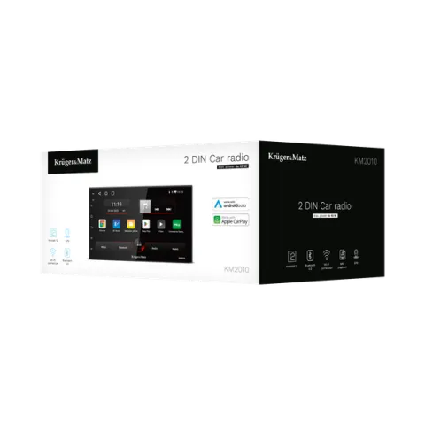 Radio Samochodowe Kruger&Matz CarPlay/AndroidAuto 7” 2DIN Bluetooth USB AUX