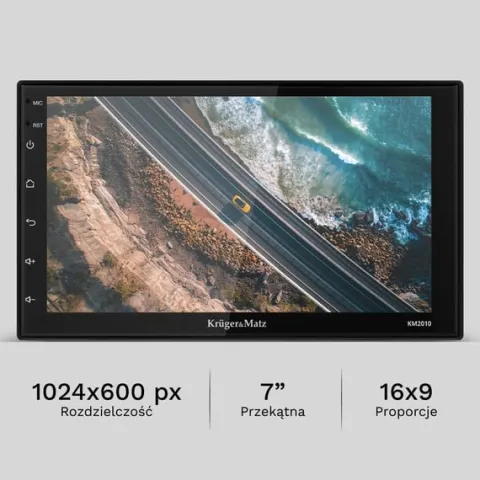 Radio Samochodowe Kruger&Matz CarPlay/AndroidAuto 7” 2DIN Bluetooth USB AUX