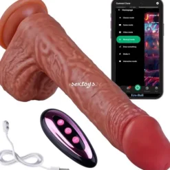 Realistyczny Penis Wibrator Posuwisty Na Pilota Aplikacje App Smartfon