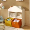 Regał domek na zabawki organizer przegrody szafka książki biały loft 64 cm
