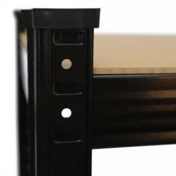 Regał magazynowy metalowy czarny 2w1 5 jasnych półek 150x75x30 cm