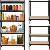 Regał magazynowy metalowy czarny 2w1 5 jasnych półek 180x90x40 cm