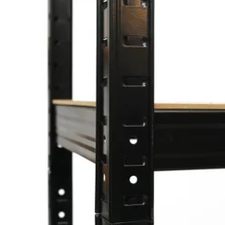 Regał magazynowy metalowy czarny 2w1 5 jasnych półek 180x90x40 cm