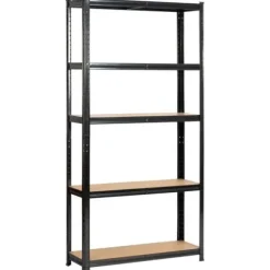 Regał metalowy do garażu piwnicy magazynowy 90x30x180 cm czarny