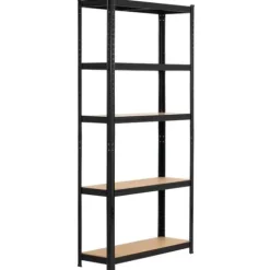 Regał metalowy do garażu piwnicy magazynowy 90x30x180 cm czarny