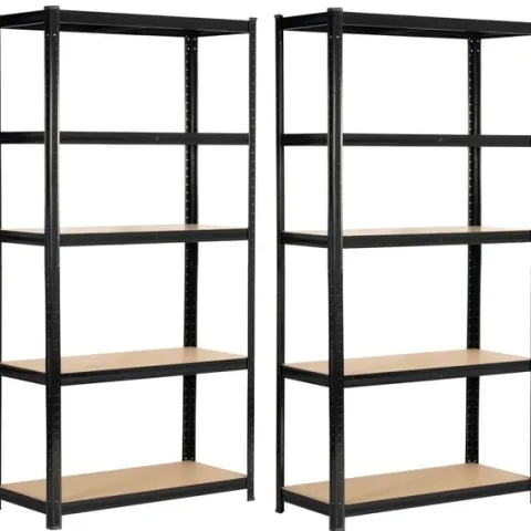 Regał metalowy do garażu piwnicy magazynowy zestaw 2 sz. 90x40x180 czarny