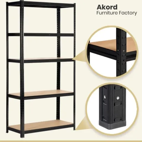 Regał metalowy do garażu piwnicy magazynowy zestaw 2 sz. 90x40x180 czarny