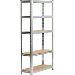 Regał metalowy do garażu piwnicy magazynowy zestaw 2 sz. 70x30x154 srebrny