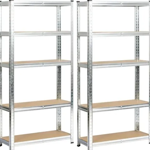 Regał metalowy do garażu piwnicy magazynowy zestaw 2 sz. 70x30x154 srebrny