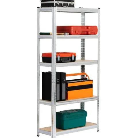 Regał metalowy do garażu piwnicy magazynowy zestaw 2 sz. 70x30x154 srebrny