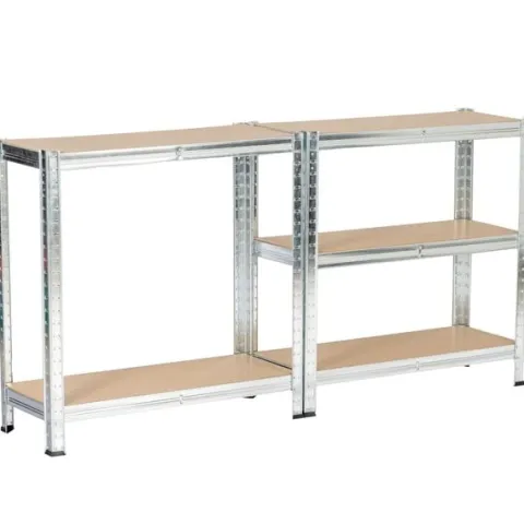 Regał metalowy do garażu piwnicy magazynowy zestaw 2 sz. 70x30x154 srebrny