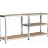 Regał metalowy do garażu piwnicy magazynowy zestaw 2 sz. 90x40x180 srebrny