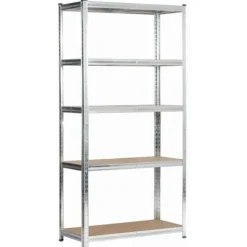 Regał metalowy do garażu piwnicy magazynowy zestaw 2 sz. 90x40x180 srebrny